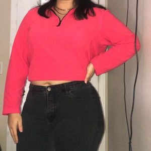 Hot Pink quarter zip up